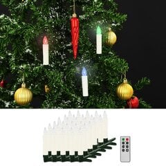 vidaXL juhtmevabad LED-jõuluküünlad puldiga, 30 tk, RGB hind ja info | Peokaunistused | kaup24.ee