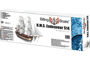 Деревянная сборная модель Billing Boats - HMS Endeavour - Wooden hull, 1/50, BB514 цена и информация | Конструкторы и кубики | kaup24.ee