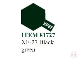 Краска Tamiya - XF-27 Black green, 10 мл цена и информация | Принадлежности для рисования, лепки | kaup24.ee