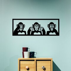 Металлическая декорация на стену Three Monkeys L, 100x36 см цена и информация | Детали интерьера | kaup24.ee