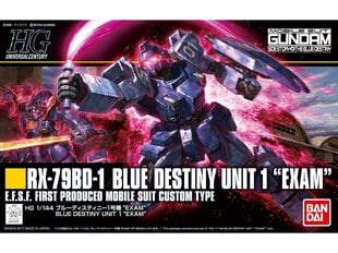 Bandai - HGUC The Blue Destiny RX-79BD-1 Blue Destiny Unit 1 "Exam", 1/144, 16740 hind ja info | Klotsid ja konstruktorid | kaup24.ee