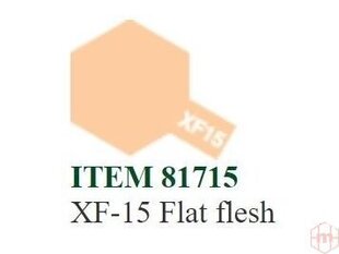 Краска Tamiya - XF-15 Flat flesh, 10 мл цена и информация | Принадлежности для рисования, лепки | kaup24.ee