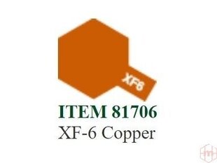 Краска Tamiya - XF-6 Copper, 10 мл цена и информация | Принадлежности для рисования, лепки | kaup24.ee