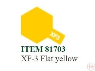 Краска Tamiya - XF-3 Flat yellow, 10 мл цена и информация | Принадлежности для рисования, лепки | kaup24.ee