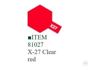 Tamiya - X-27 Clear red, 10ml hind ja info | Kunstitarbed, voolimise tarvikud | kaup24.ee