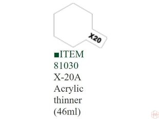 Tamiya - X-20A Acrylic thinner, 46ml hind ja info | Kunstitarbed, voolimise tarvikud | kaup24.ee