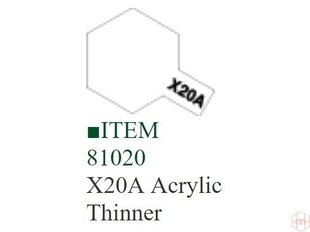 Tamiya - X-20A Acrylic thinner, 10ml цена и информация | Принадлежности для рисования, лепки | kaup24.ee