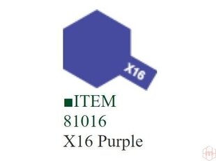 Tamiya - X-16 Purple, 10ml hind ja info | Kunstitarbed, voolimise tarvikud | kaup24.ee