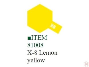 Tamiya - X-8 Sidruni kollane, 10ml hind ja info | Kunstitarbed, voolimise tarvikud | kaup24.ee