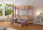Кровать двухъярусная ADRK Furniture Etapo 80x180 см, розовая/коричневая