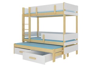 Narivoodi ADRK Furniture Etapo 80x180cm, helepruun/valge цена и информация | Детские кровати | kaup24.ee