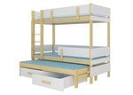 Кровать двухъярусная ADRK Furniture Etapo 80x180 см, светло-коричневая/белая