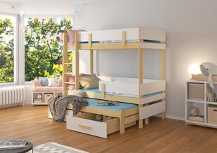 Кровать двухъярусная ADRK Furniture Etapo 80x180 см, светло-коричневая/белая цена и информация | Детские кровати | kaup24.ee