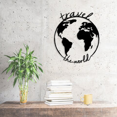 Metallist seinadekoratsioon Travel The World, 55x62 cm цена и информация | Детали интерьера | kaup24.ee