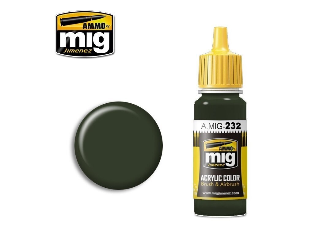 AMMO MIG - RLM 70 SCHWARTZGRÜN, 17ml. 0232 цена и информация | Kunstitarbed, voolimise tarvikud | kaup24.ee