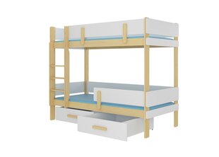 Кровать двухъярусная ADRK Furniture Etiona 80x180 см, светло-коричневая/белая цена и информация | Детские кровати | kaup24.ee