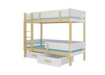 Кровать двухъярусная ADRK Furniture Etiona 80x180 см, светло-коричневая/белая