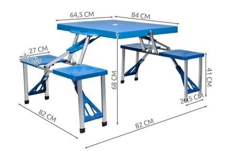 Kokkupandav matkalaud toolidega цена и информация | Matkamööbel | kaup24.ee