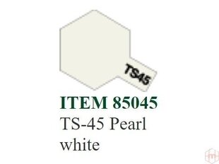 Аэрозольная краска Tamiya - TS-45 Pearl white, 100 мл цена и информация | Принадлежности для рисования, лепки | kaup24.ee