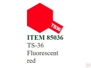 Аэрозольная краска Tamiya - TS-36 Fluorescent red, 100 мл цена и информация | Принадлежности для рисования, лепки | kaup24.ee