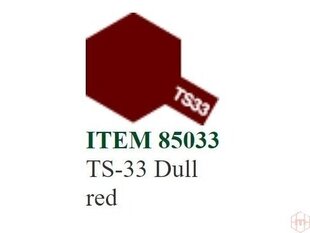 Аэрозольная краска Tamiya - TS-33 Dull red, 100 мл цена и информация | Принадлежности для рисования, лепки | kaup24.ee