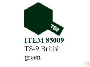 Аэрозольная краска Tamiya - TS-9 British green, 100 мл цена и информация | Принадлежности для рисования, лепки | kaup24.ee