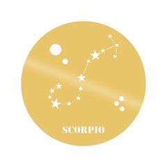 Metallist seinadekoratsioon Scorrpio Horoscope Gold, 48x48 cm hind ja info | Sisustuselemendid | kaup24.ee