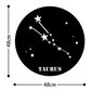 Metallist seinadekoratsioon Taurus Horoscope Black, 48x48 cm hind ja info | Sisustuselemendid | kaup24.ee