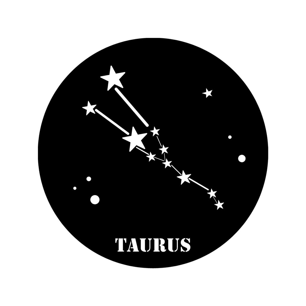 Metallist seinadekoratsioon Taurus Horoscope Black, 48x48 cm hind ja info | Sisustuselemendid | kaup24.ee