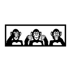 Metallist seinadekoratsioon Three Monkeys M, 70x25 cm цена и информация | Детали интерьера | kaup24.ee