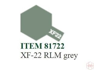 Tamiya - XF-22 RLM grey, 10ml hind ja info | Kunstitarbed, voolimise tarvikud | kaup24.ee