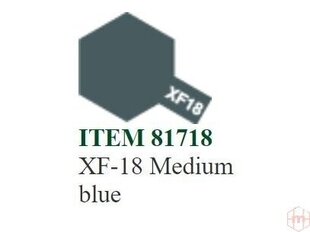 Tamiya - XF-18 Medium blue, 10ml hind ja info | Kunstitarbed, voolimise tarvikud | kaup24.ee