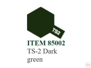 Аэрозольная краска Tamiya - TS-2 Dark green, 100 мл цена и информация | Принадлежности для рисования, лепки | kaup24.ee