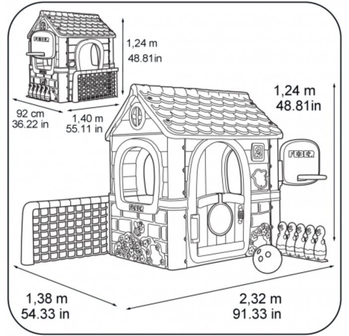 Mängumaja Feber Activity House 6-in-1 hind ja info | Mänguväljakud, mängumajad | kaup24.ee