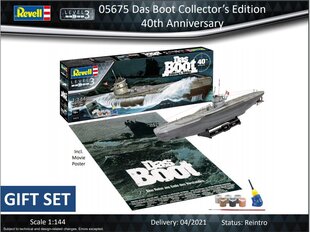 Revell - Das Boot U-Boot Typ VII C Collectors Edition, 1/144, 05675 цена и информация | Конструкторы и кубики | kaup24.ee