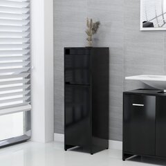 Vannitoakapp VidaXL, must, 30 x 30 x 95 cm puitlaastplaat цена и информация | Шкафчики для ванной | kaup24.ee