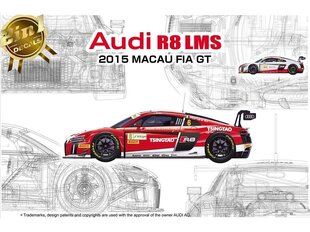 Сборная пластиковая модель NuNu - Audi R8 LMS GT3 2015 FIA GT3 World Cup, 1/24. 24024 цена и информация | Конструкторы и кубики | kaup24.ee