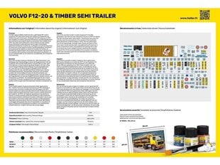 Heller - Volvo F12-20 & Timber Semi Trailer Starter Set, 1/32, 57704 цена и информация | Конструкторы и кубики | kaup24.ee