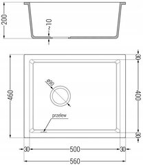 Granitinė virtuvinė plautuvė Mexen Pedro su sifonu, White+Chrome, 560 x 460 mm цена и информация | Раковины на кухню | kaup24.ee