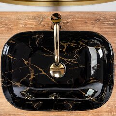 Valamu Rea Belinda, Black Marble shiny kaina ir informacija | Kraanikausid, valamud | kaup24.ee