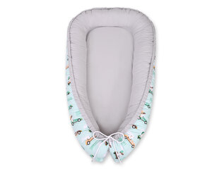 Гнездышко для младенца Bobono mint rabbits/gray, 50 x 90 цена и информация | Детские подушки, конверты, спальники | kaup24.ee