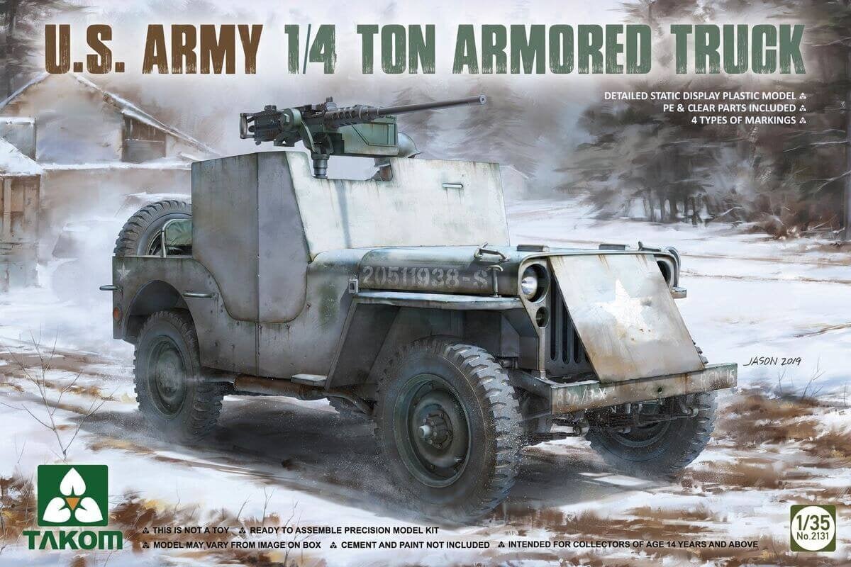 Takom - U.S. Army 1/4 Ton Armored Truck, 1/35, 2131 hind ja info | Klotsid ja konstruktorid | kaup24.ee