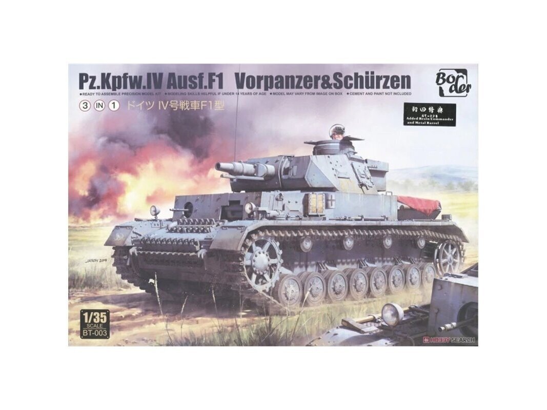 Border Model -Pz.Kpfw.IV Ausf.F1, 1/35, BT-003 цена и информация | Klotsid ja konstruktorid | kaup24.ee