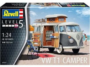 Revell - VW T1 Camper, 1/24, 07674 hind ja info | Klotsid ja konstruktorid | kaup24.ee