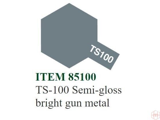 Tamiya - TS-100 Semi-gloss bright gun metal, 100ml цена и информация | Kunstitarbed, voolimise tarvikud | kaup24.ee