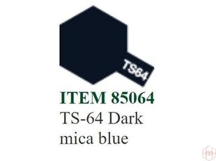 Аэрозольная краска Tamiya - TS-64 Dark mica blue, 100 мл цена и информация | Принадлежности для рисования, лепки | kaup24.ee