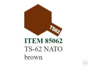 Аэрозольная краска Tamiya - TS-62 NATO brown, 100 мл цена и информация | Принадлежности для рисования, лепки | kaup24.ee