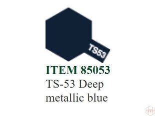 Аэрозольная краска Tamiya - TS-53 Deep metallic blue, 100 мл цена и информация | Принадлежности для рисования, лепки | kaup24.ee