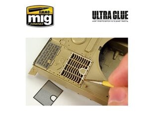 Клей AMMO MIG - ULTRA GLUE - FOR ETCH, CLEAR PARTS & MORE, 40 мл, 2031 цена и информация | Принадлежности для рисования, лепки | kaup24.ee