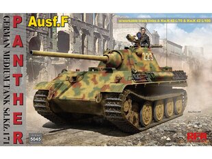 Rye Field Model - German Medium Tank Sd.Kfz.171 Panther Ausf. F w/ workable track, Kw.K L/70 & Kw.K L/100, 1/35, RFM-5045 цена и информация | Конструкторы и кубики | kaup24.ee